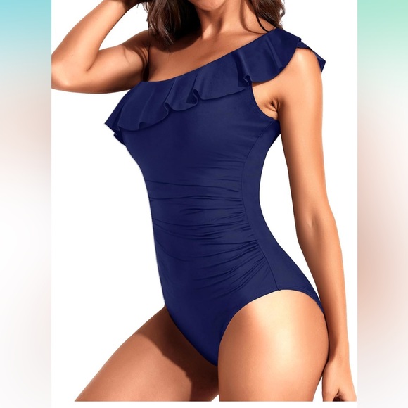 Tempt Me Women One Piece Swimsuits Tummy Control One Shoulder Bathing Suits - Picture 4 of 13